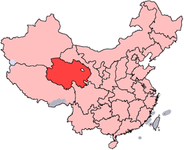 Qinghai ditandai di peta ini