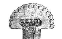 Runeninschrift der Bügelfibel von Nordendorf II, 575 n. Chr., Rückseite der Kopfplatte - Lesung und Zeichnung 1884