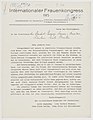 Deutsche Einladung zum Kongress, Frühjahr 1915