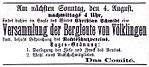 Völklinger Zeitung, 31. Juli 1889