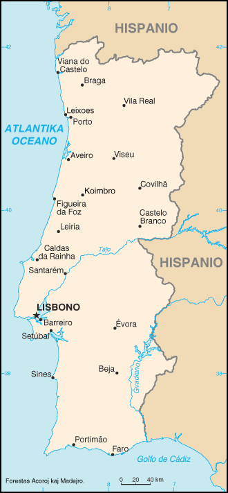 Mapo de Portugalio