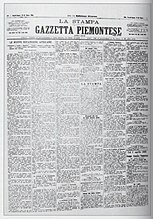 Un numero della «Stampa» con il sottotitolo «Gazzetta Piemontese» (anno 1894).