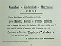 invito del Comitato del Fascio Rivoluzionario di Jesi del 19 dicembre 1913 a un comizio privato di Errico Malatesta per il 20 dicembre 1913