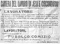 manifesto della Camera del Lavoro di Jesi dell'8 giugno 1914 che indice lo sciopero generale