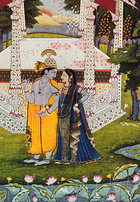 రాధాకృష్ణులు - 18వ శతాబ్దానికి చెందిన రాజస్థానీ చిత్రం