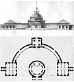 Проєкт Доменіко Жилярді. Мавзолей (садиба Суханово), поземний фіксаційний план.