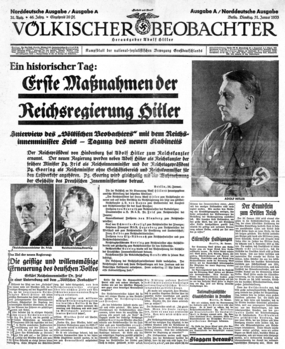 Tập tin:Trang nhất tờ Völkischer Beobachter, số ngày 31 tháng 1 năm 1933.jpeg