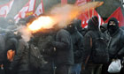 Protestors clash with police in Copenhagen