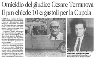 10 Life Sentences For Cupola Members
in Death of Judge Cesare Terranova