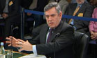 Gordon Brown addressing the Chilcot inquiry into the war on Iraq on 5 March 2010.