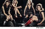 The fall 2009 Prada campaign. Models from left: Kendra Spears, Julia Hafstrom, Ymre Stiekema, Anna de Rijk.