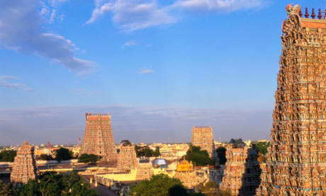 Sri Meenakshi temple complex in Madurai, Tamil Nadu, India