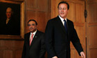 Asif Ali Zardari and David Cameron at Chequers on 6 August 2010.