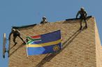 South African police mid-security exercise on Monday.