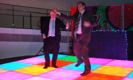 Boris Johnson dancing with Darren Johnson.