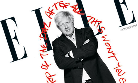 Boris Johnson in the October issue of Elle magazine. Photograph: Henry Bourne/Elle magazine