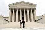 New justice Sonia Sotomayor with Chief Justice John Roberts.
