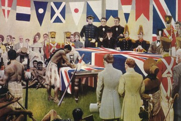Signing the Treaty, courtesy Alexander Turnbull Library