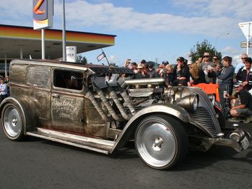 This outlandishly styled hotrod was one of the stars of Beach Hop. Photo: Coastal News