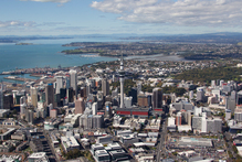 Aerial view of Auckland City, Auckland. 19 April 2012 New Zealand Herald Photograph by Brett Phibbs 
