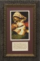 Madonna of the Green Cushion with Prayer Framed