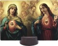Sacred & Immaculate Hearts Surrounded by Angels Horizontal Desk Plaque