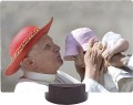 Pope Benedict Kissing Infant Horizontal Desk Plaque