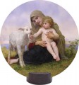 Virgin and the Lamb Round Desk Plaque