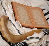 Jewish holidays, shofar, tallit, siddur
