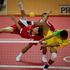 Thailand's Supachai Maneenat, left, returns a shot from Myanmar's Aung Pyah Tun, right, during their men's sepaktakraw match at the Southeast Asian (SEA) Games in Naypyitaw, Myanmar. Photo / AP