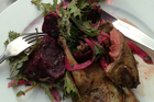 Recipe: Grilled Pigeon, Beetroot and Spinach