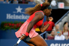 Serena Williams reacts after a point against Li Na, of China, during the semifinals of the 2013 U.S. Open tennis tournament, Friday, Sept. 6, 2013, in New York. (AP Photo/Darron Cummings)