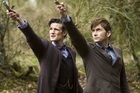 David Tennant and Matt Smith as two generations of Doctor Who.