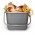 a gray compost bin containing food wastes