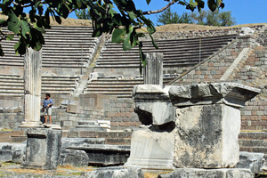 The restored Roman theatre at the Asklepion still hosts classical plays every May, during the annual Bergama Arts Festival. Photo / Justine Tyerman