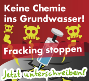 Fracking Stoppen: Keine Chemie ins Grundwasser! Jetzt Appell unterzeichnen… (Grafik: BUND Hessen unter Verwendung der Kampagnen-Grafik von campact)