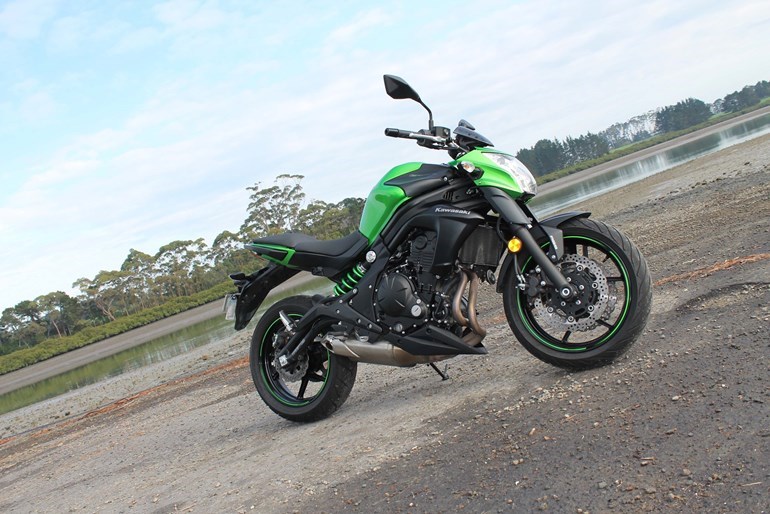 The Kawasaki ER-6NL has a mix of well-designed ergonomics and decent but not overwhelming power.  Picture / Mathieu Day