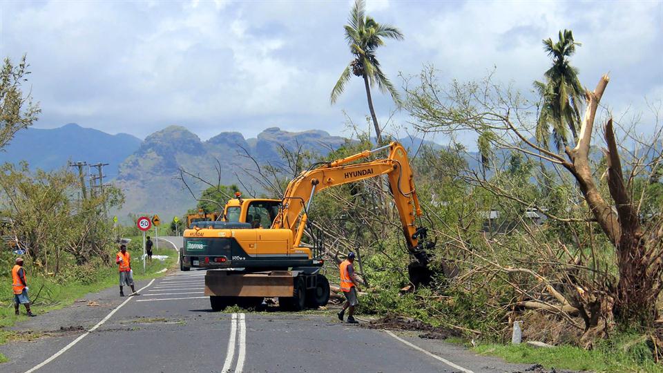 Winston fue el ciclón más fuerte jamás registrado en las islas Fiji, que en la noche del sábado al domingo azotó el archipiélago con vientos de más de 300 kilómetros por hora. Foto: AFP 