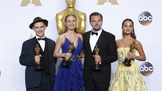 Mark Rylance, Brie Larson, Leonardo DiCaprio, and Alicia Vikander