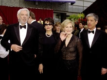 Donald Sutherland (left), Glenn Close (third from left) and escorts arrive. 