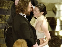 Academy Award Winning Best Actress Jennifer Connelly is congratulated in her winning moment by Oscar Nominee costar Russell Crowe.