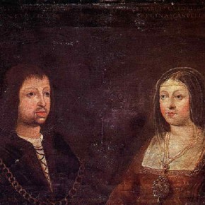 Wedding portrait of King Ferdinand II of Aragón and Queen Isabella of Castile.