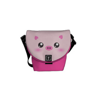 Cute Pig Face - kawaii minimalism Messenger Bag