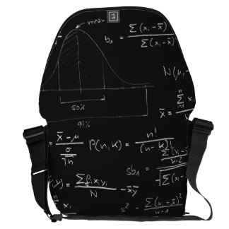 Statistics blackboard messenger bag