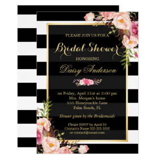 Vintage Floral Decor for Wedding Bridal Shower Card