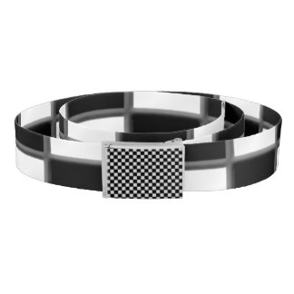 Black & White Checkerboard Pattern Belt