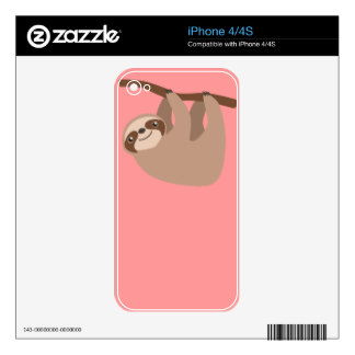 Cute Three-Toed Sloth Skins For iPhone 4S