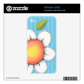 Daisy Joy blue iPhone 4/4S Skin Decals For The iPhone 4S