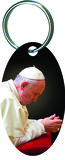 Pope Francis in Prayer Oval Keychain