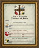 RCIA Sacrament Certificate of Initiation in Gold Frame